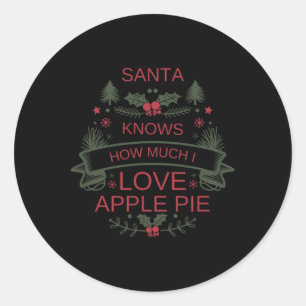 Pegatina Redonda Navidades De La Camisa De Amante Del Pie De Apple