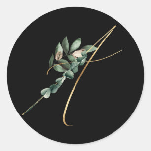 Pegatina Redonda Navidades de la CARTA de Winter MONOGRAM