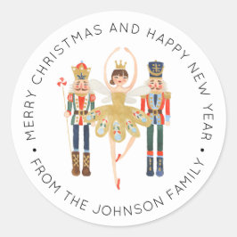 Pegatina Redonda Navidades de la compañía Ballerina Nutcracker Holi