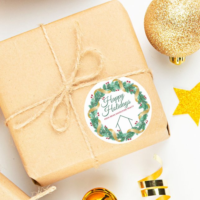 Pegatina Redonda Navidades de la empresa inmobiliaria Elegante rega (Subido por el creador)