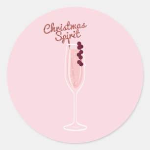 Pegatina Redonda Navidades de la espuma rosa