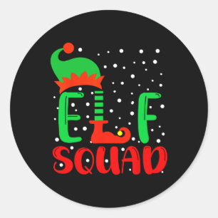 Pegatina Redonda Navidades de la familia Elf coincidiendo con las n