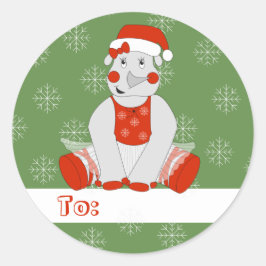 Pegatina Redonda navidades de la illusima Ballerina Rhino Snowflake