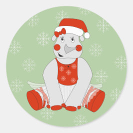 Pegatina Redonda navidades de la illusima Ballerina Rhino Snowflake
