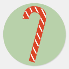 Pegatina Redonda navidades de la ilusión Candy rojo y blanco