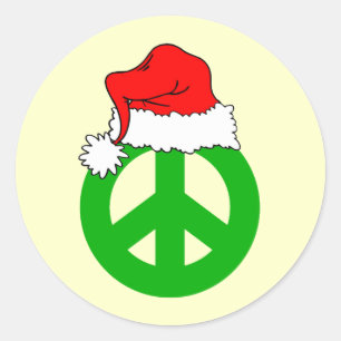 Pegatina Redonda Navidades de la paz
