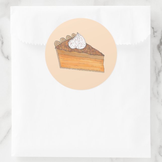 Pegatina Redonda Navidades de la pellita de patatas dulces y postre (Bolso)