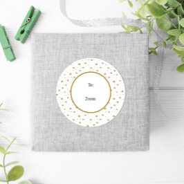 Pegatina Redonda Navidades de las White Gold Stars