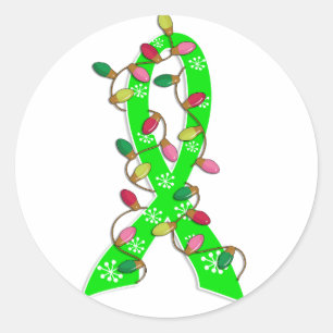 Pegatina Redonda Navidades de linfoma no-Hodgkin enciende cinta