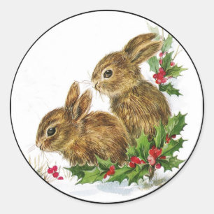 Pegatina Redonda Navidades de Little Bunnies
