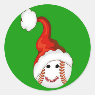 Pegatina Redonda Navidades de los aficionados al béisbol