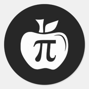 Pegatina Redonda Navidades de matemáticas del Apple Pi (pie) Pi Day