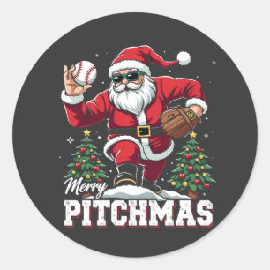 Pegatina Redonda Navidades de Merry Pitchmas