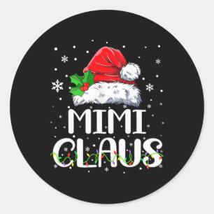 Pegatina Redonda Navidades de Mimi Claus Familia Pajama Matando Nav