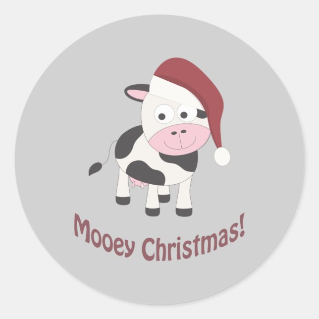 Pegatina Redonda ¡Navidades de Mooey! (Anverso)