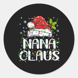Pegatina Redonda Navidades de Nana Claus aluden a la familia Pajama