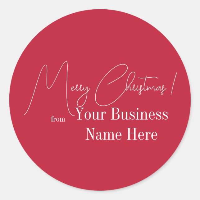 Pegatina Redonda Navidades de negocios rojos modernos (Anverso)