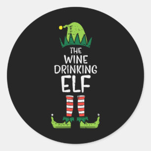 Pegatina Redonda Navidades De Nochebuena De Vino Para Mamá De Famil