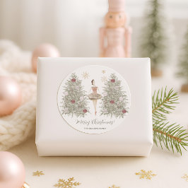 Pegatina Redonda Navidades de Nutcracker Ballerina