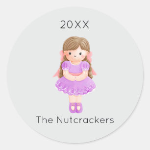 Pegatina Redonda Navidades de Nutcracker Clara