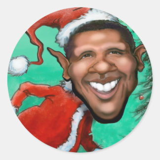 Pegatina Redonda Navidades de Obama