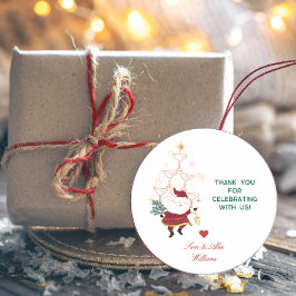 Pegatina Redonda Navidades de oficina de Tini Bit Merry Martini San