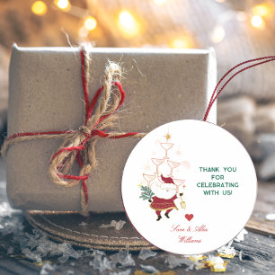 Pegatina Redonda Navidades de oficina de Tini Bit Merry Martini San