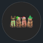 Pegatina Redonda Navidades de oso graciosos oso oso claro oso amant<br><div class="desc">Navidades de oso divertidos con oso ligero con amante de Navidad vacaciones de oso</div>