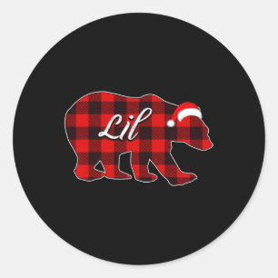 Pegatina Redonda Navidades De Oso Rojo Pajama Bear Family Xm