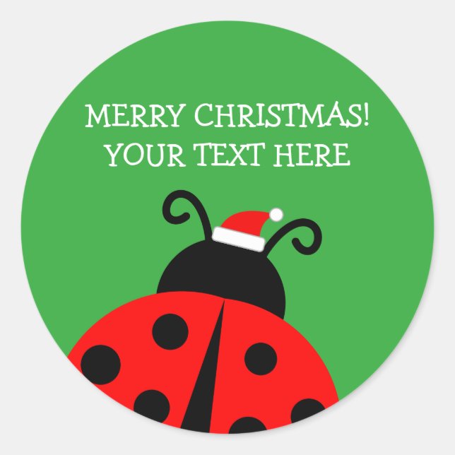 Pegatina Redonda Navidades de pájaro rojo lindo personalizado de va (Anverso)