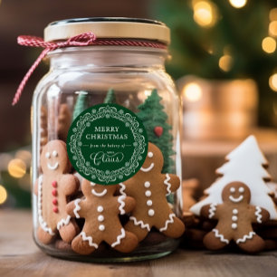Pegatina Redonda Navidades de panadería de la Sra. Claus vacaciones