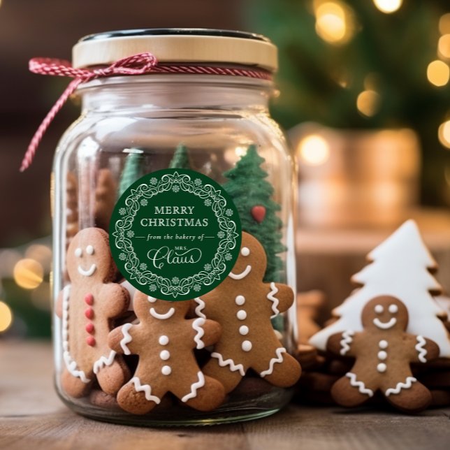 Pegatina Redonda Navidades de panadería de la Sra. Claus vacaciones (Subido por el creador)