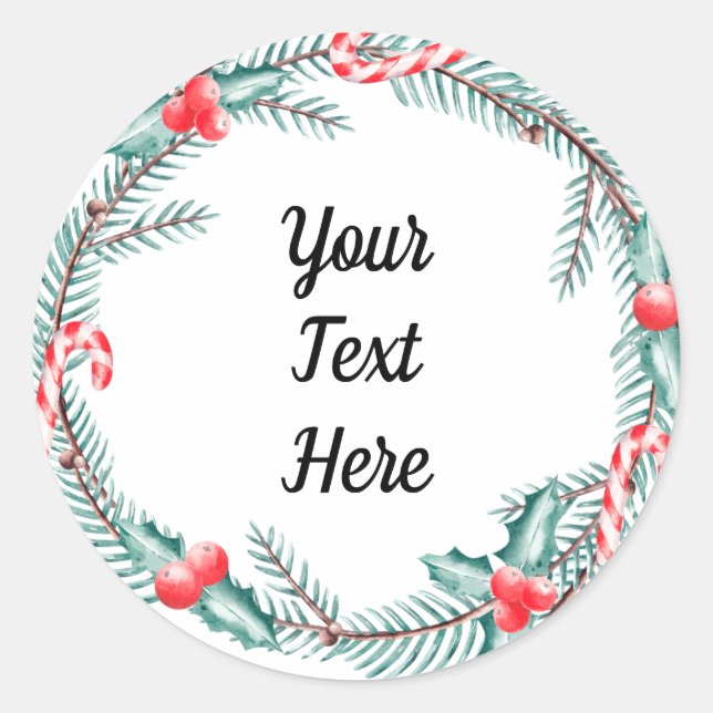 Pegatina Redonda Navidades de personalizado Keepsake (Anverso)
