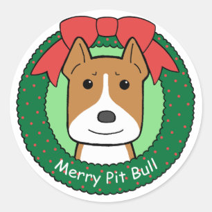 Pegatina Redonda Navidades de Pitbull