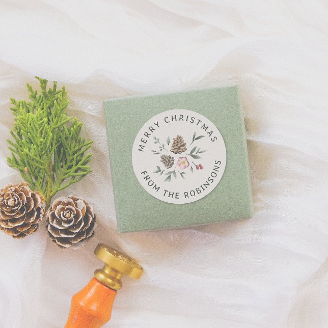 Pegatina Redonda Navidades de redondeo de follaje de madera de colo (Subido por el creador)