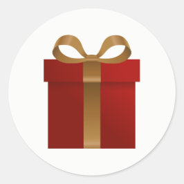 Pegatina Redonda Navidades de regalo de vacaciones de nueces saluda