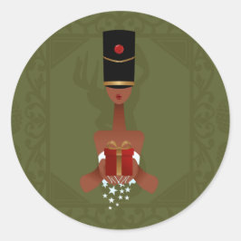 Pegatina Redonda Navidades de regalo navideño de vacaciones Pegatin