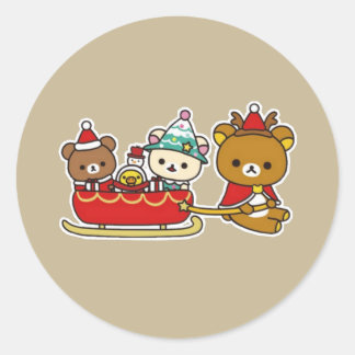 Pegatina Redonda Navidades de Rilakkuma