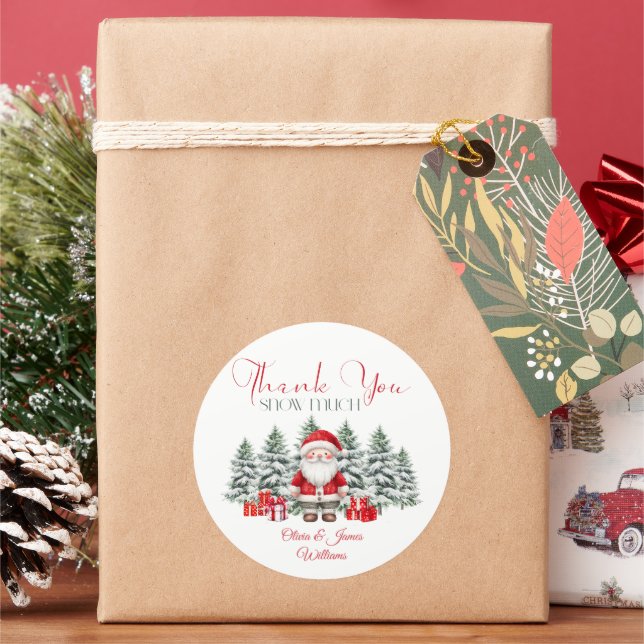 Pegatina Redonda Navidades de Santa Bebé Baby Shower Género neutral (Vacaciones)