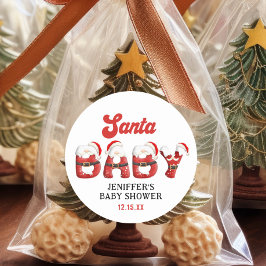 Pegatina Redonda Navidades de Santa Bebé Cuate Baby Shower