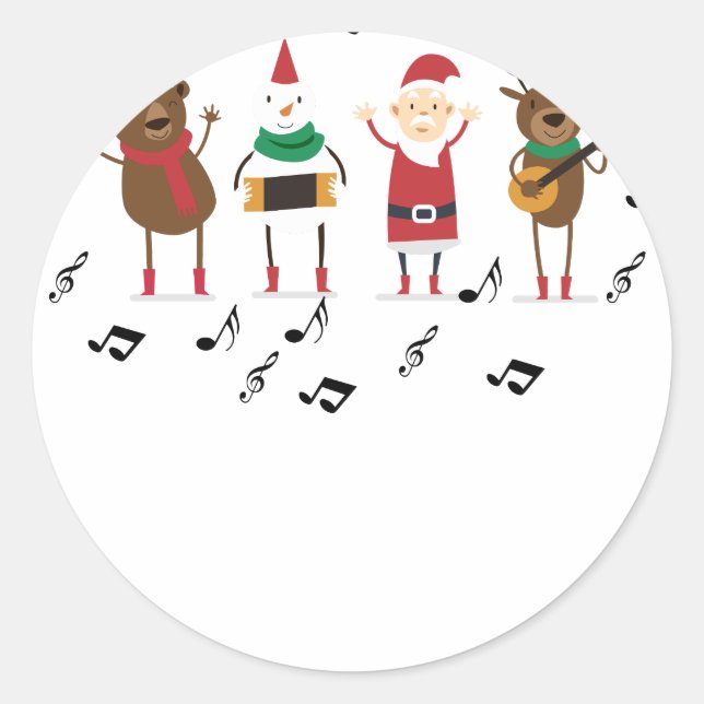 Pegatina Redonda navidades de santa claus (Anverso)