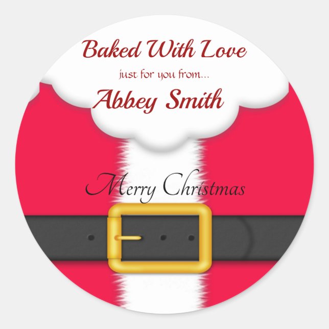 Pegatina Redonda Navidades de Santa Claus Cocinas, dulces y tratami (Anverso)