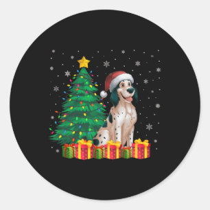 Pegatina Redonda Navidades de Santa Hat, un sepelio inglés feo, alu