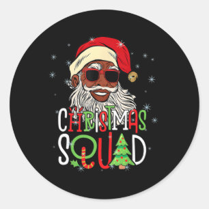 Pegatina Redonda Navidades de Santa Lucía Hombres Negros Afroameric
