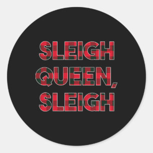 Pegatina Redonda Navidades de Sleigh Queen Sleigh navidades Inspira