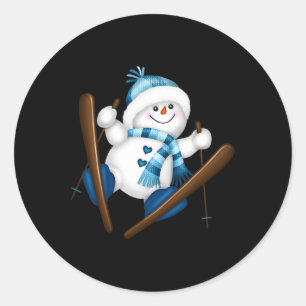 Pegatina Redonda Navidades de Snowboard de Snowboard