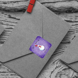 Pegatina Redonda Navidades de Snowman personalizados