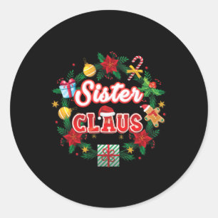 Pegatina Redonda Navidades de Sor Claus