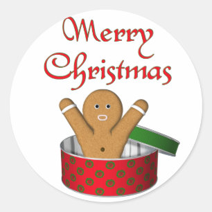 Pegatina Redonda Navidades de sorpresa de KRW Gingerbread
