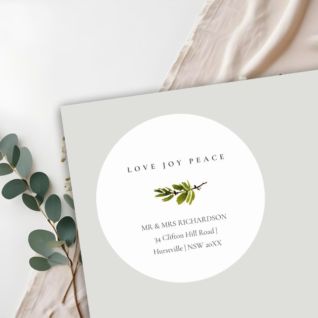 Pegatina Redonda Navidades de sucursal de Pine se dirigen a la paz  (Subido por el creador)